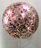 3 foot Clear Balloon With Confetti -HOT PINK/GOLD